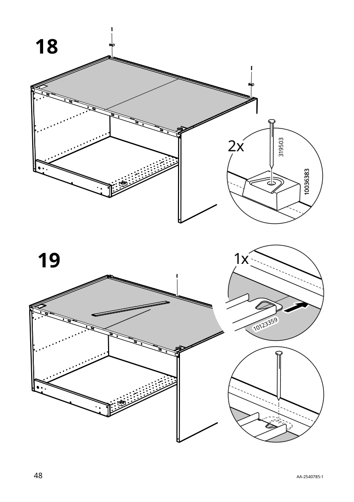 Assembly instructions for IKEA Sektion base corner cabinet frame white | Page 48 - IKEA SEKTION corner base cab w drawer and shelf 995.835.03