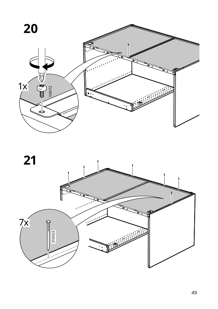 Assembly instructions for IKEA Sektion base corner cabinet frame white | Page 49 - IKEA SEKTION corner base cab w drawer and shelf 995.835.03