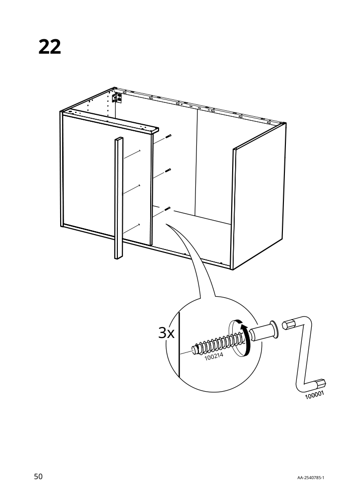 Assembly instructions for IKEA Sektion base corner cabinet frame white | Page 50 - IKEA SEKTION corner base cab w drawer and shelf 995.835.03