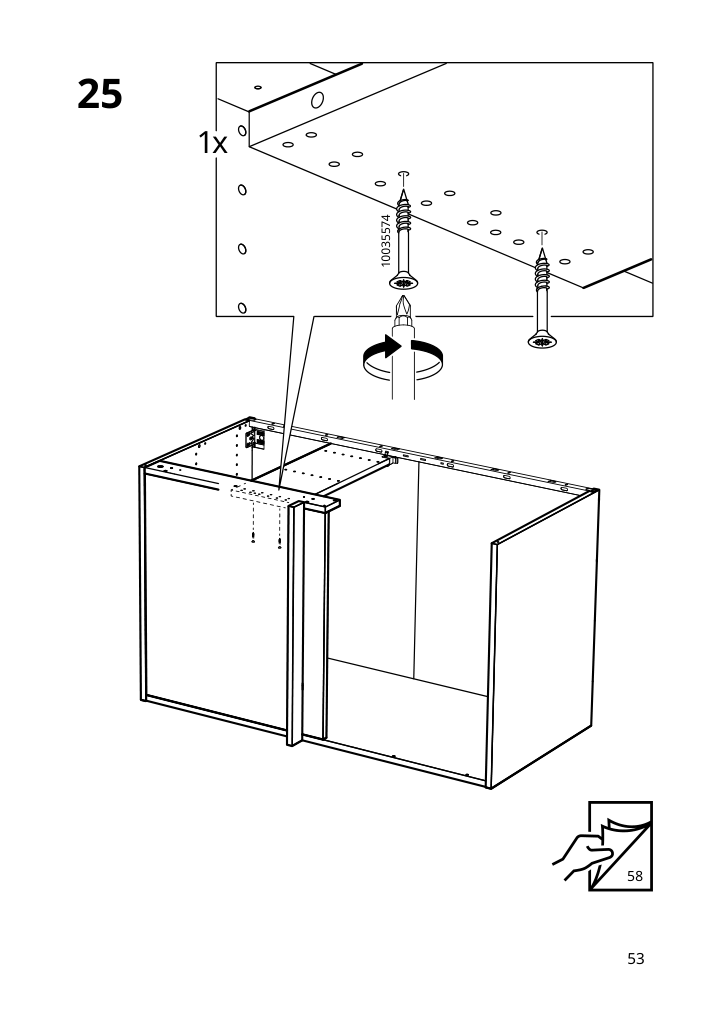 Assembly instructions for IKEA Sektion base corner cabinet frame white | Page 53 - IKEA SEKTION corner base cab w drawer and shelf 995.835.03