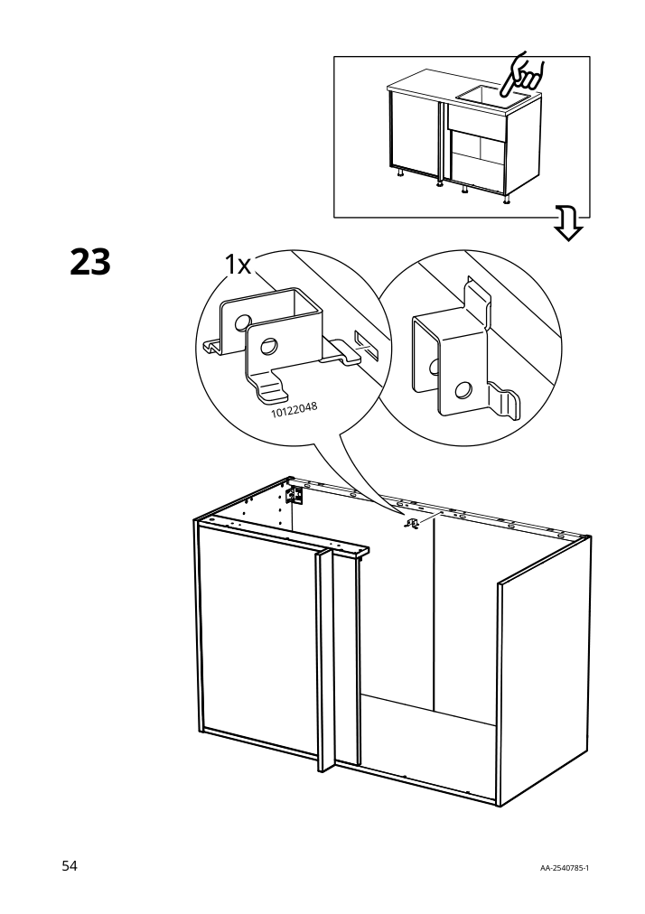 Assembly instructions for IKEA Sektion base corner cabinet frame white | Page 54 - IKEA SEKTION corner base cab w drawer and shelf 995.835.03