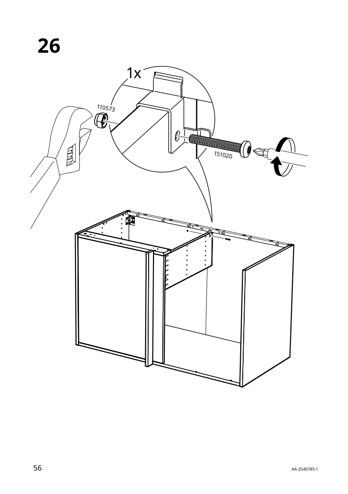 Assembly instructions for IKEA Sektion base corner cabinet frame white | Page 56 - IKEA SEKTION corner base cab w drawer and shelf 995.835.03