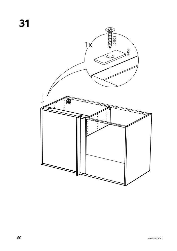 Assembly instructions for IKEA Sektion base corner cabinet frame white | Page 60 - IKEA SEKTION corner base cab w drawer and shelf 995.835.03