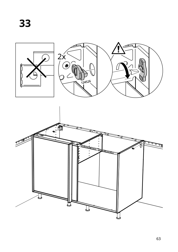 Assembly instructions for IKEA Sektion base corner cabinet frame white | Page 63 - IKEA SEKTION corner base cab w drawer and shelf 995.835.03