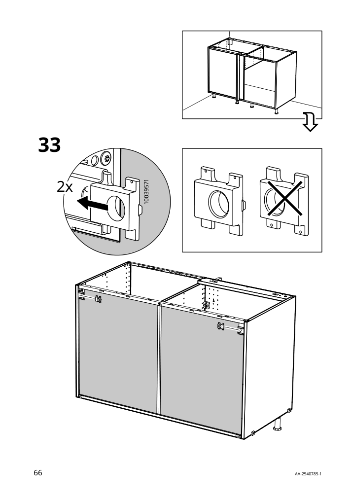 Assembly instructions for IKEA Sektion base corner cabinet frame white | Page 66 - IKEA SEKTION corner base cab w drawer and shelf 995.835.03