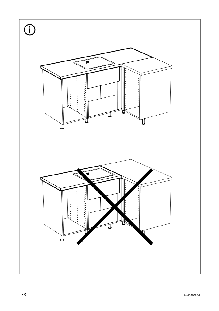 Assembly instructions for IKEA Sektion base corner cabinet frame white | Page 78 - IKEA SEKTION corner base cab w drawer and shelf 995.835.03