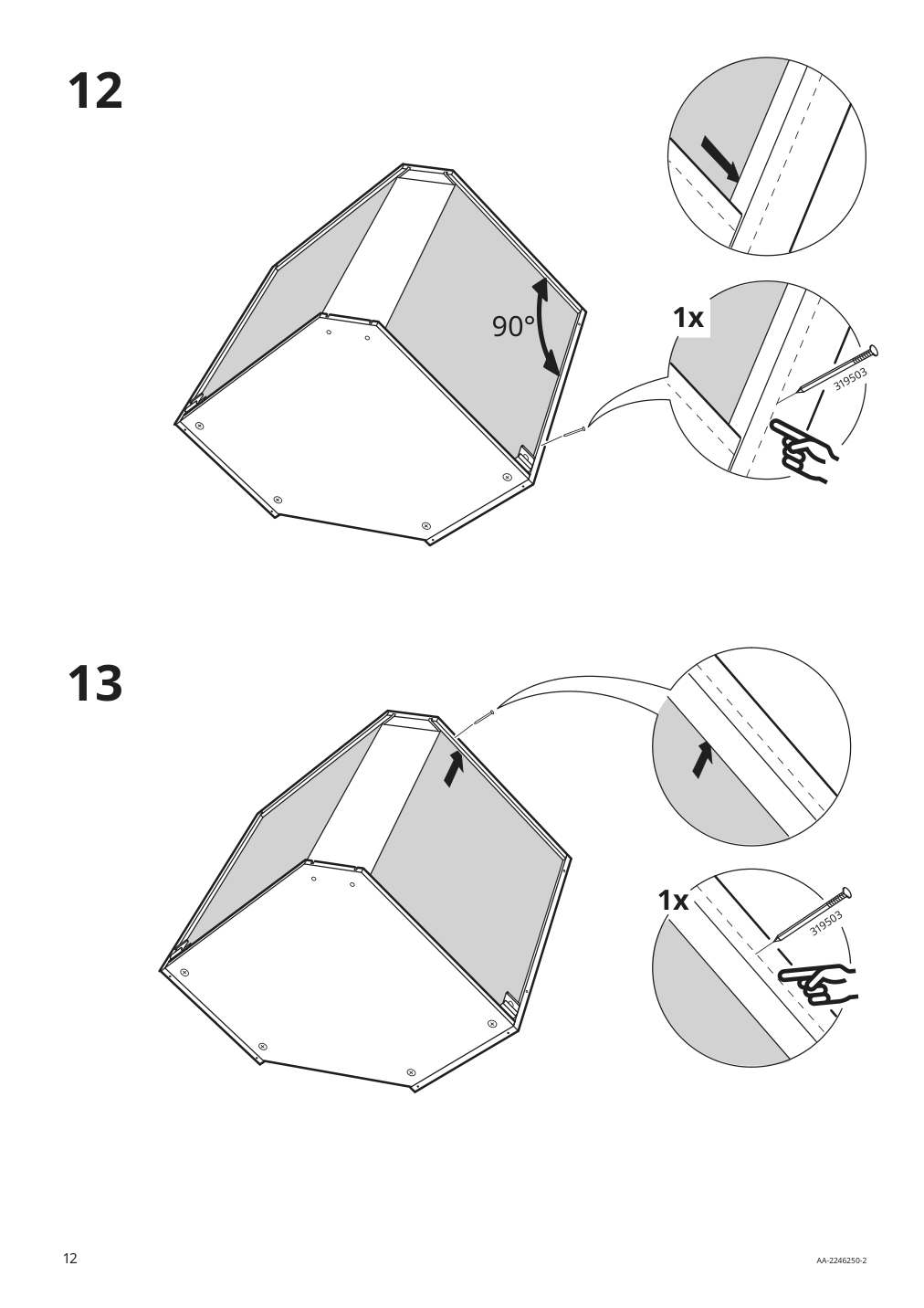 Assembly instructions for IKEA Sektion corner wall cabinet frame white | Page 12 - IKEA SEKTION corner wall cabinet with carousel 094.145.81