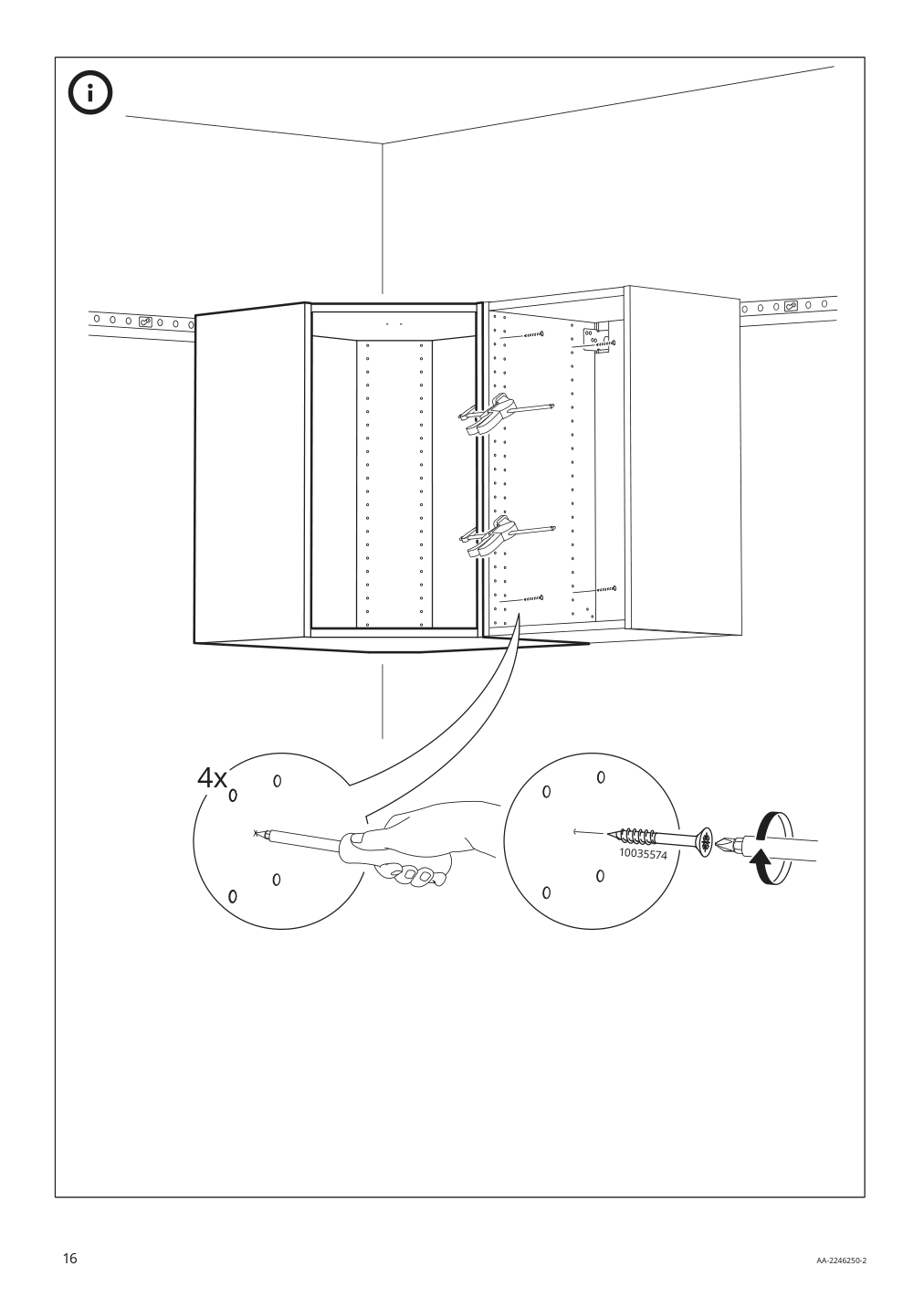 Assembly instructions for IKEA Sektion corner wall cabinet frame white | Page 16 - IKEA SEKTION corner wall cabinet with carousel 094.145.81