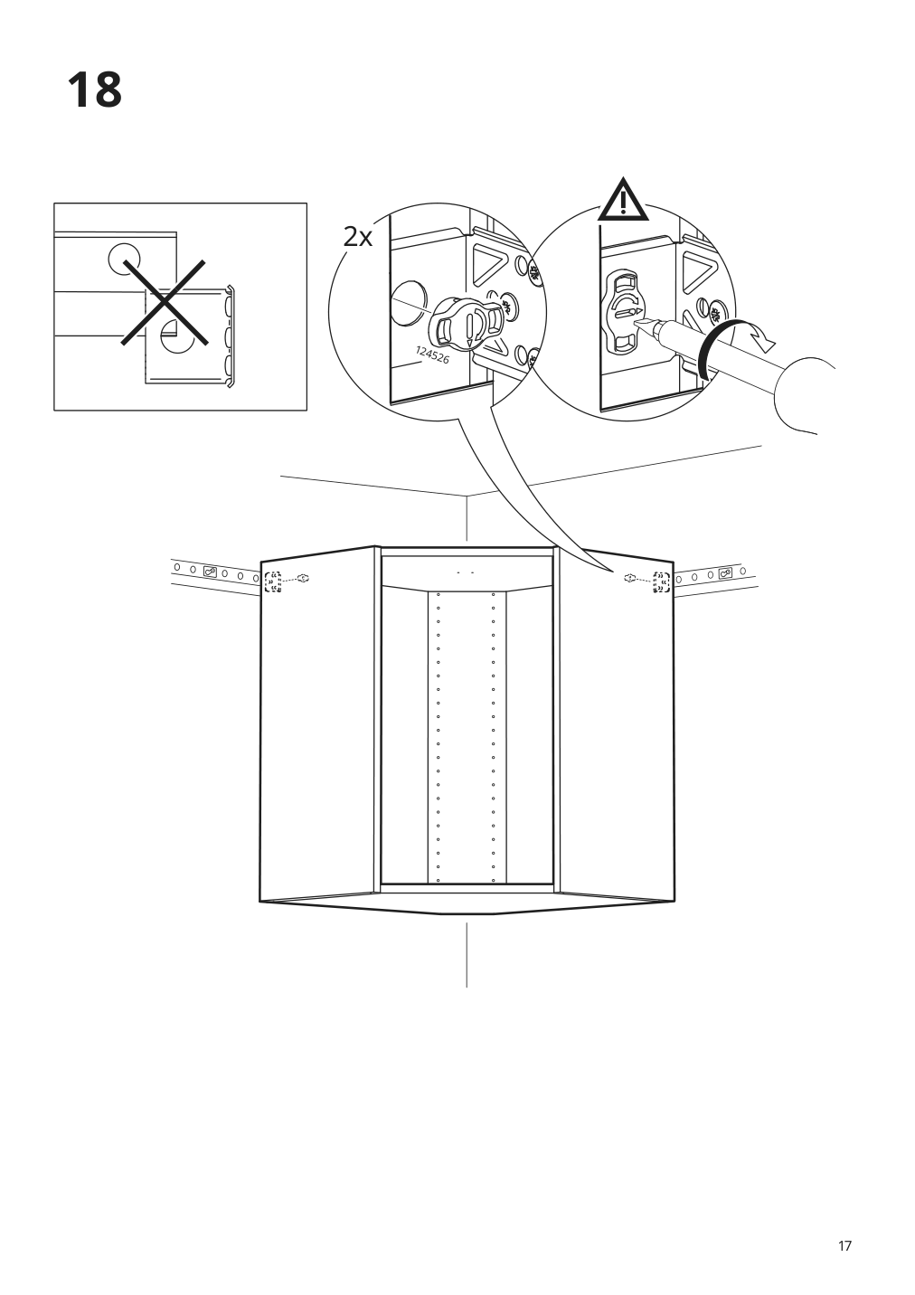 Assembly instructions for IKEA Sektion corner wall cabinet frame white | Page 17 - IKEA SEKTION corner wall cabinet with shelves 494.145.84