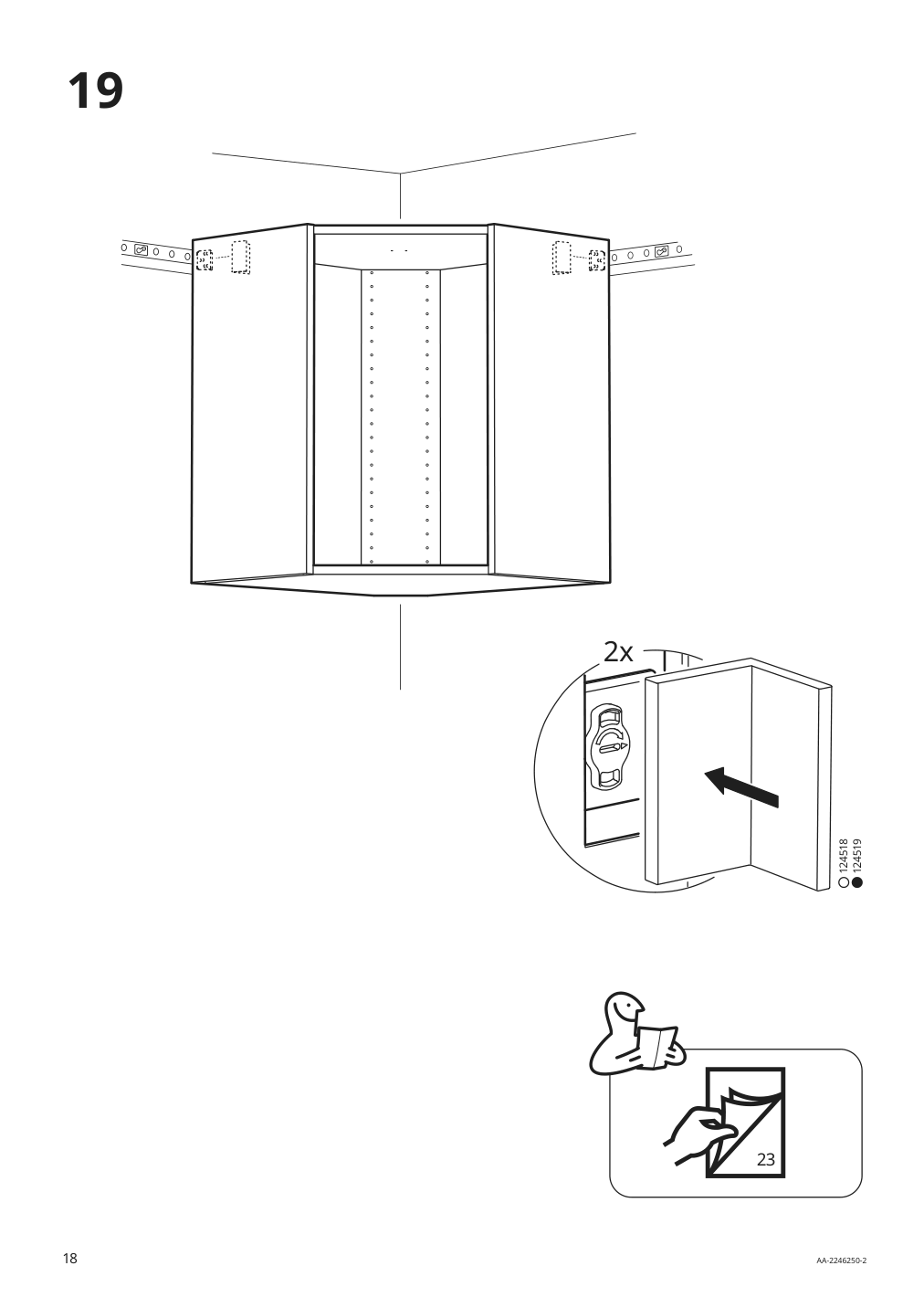 Assembly instructions for IKEA Sektion corner wall cabinet frame white | Page 18 - IKEA SEKTION corner wall cabinet with shelves 694.145.83