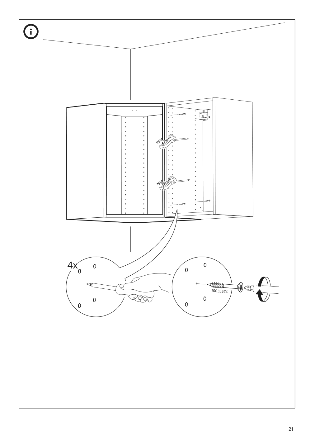 Assembly instructions for IKEA Sektion corner wall cabinet frame white | Page 21 - IKEA SEKTION corner wall cabinet with carousel 094.145.81