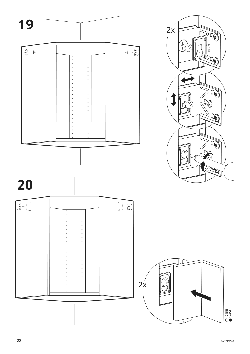 Assembly instructions for IKEA Sektion corner wall cabinet frame white | Page 22 - IKEA SEKTION corner wall cabinet with shelves 694.145.83