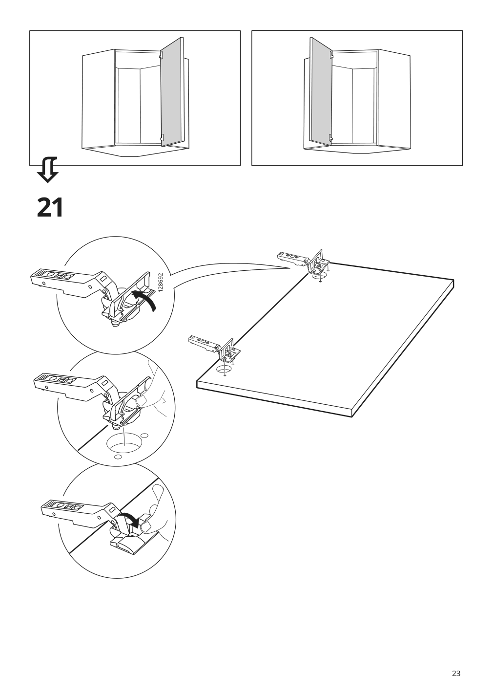 Assembly instructions for IKEA Sektion corner wall cabinet frame white | Page 23 - IKEA SEKTION corner wall cabinet with shelves 494.145.84