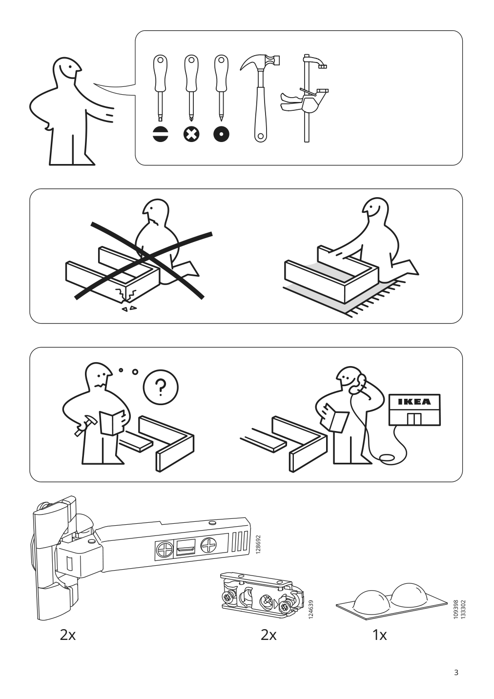 Assembly instructions for IKEA Sektion corner wall cabinet frame white | Page 3 - IKEA SEKTION corner wall cabinet with carousel 094.145.81