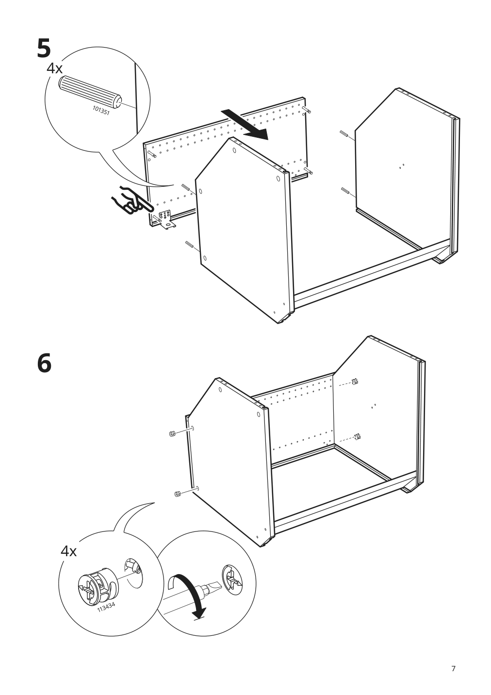 Assembly instructions for IKEA Sektion corner wall cabinet frame white | Page 7 - IKEA SEKTION corner wall cabinet with carousel 094.145.81