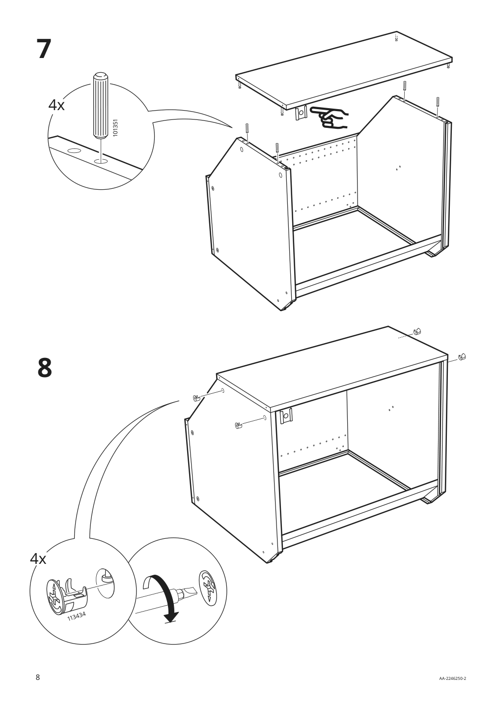 Assembly instructions for IKEA Sektion corner wall cabinet frame white | Page 8 - IKEA SEKTION corner wall cabinet with shelves 694.145.83