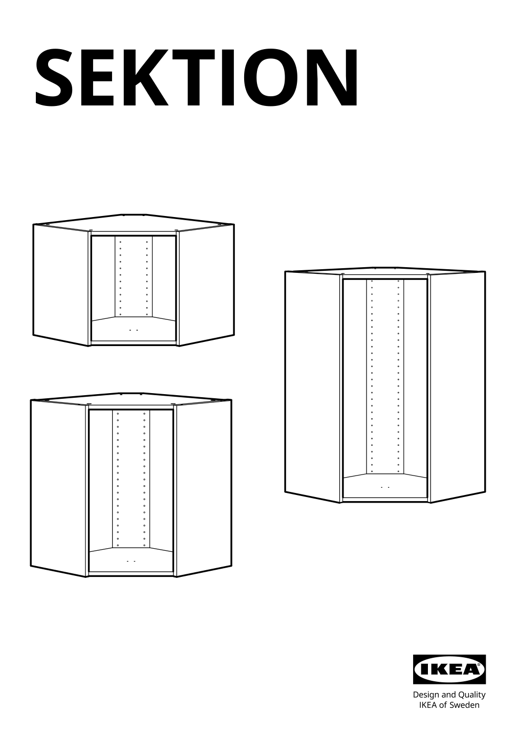 Assembly instructions for IKEA Sektion corner wall cabinet frame white | Page 1 - IKEA SEKTION corner wall cabinet with carousel 194.010.50