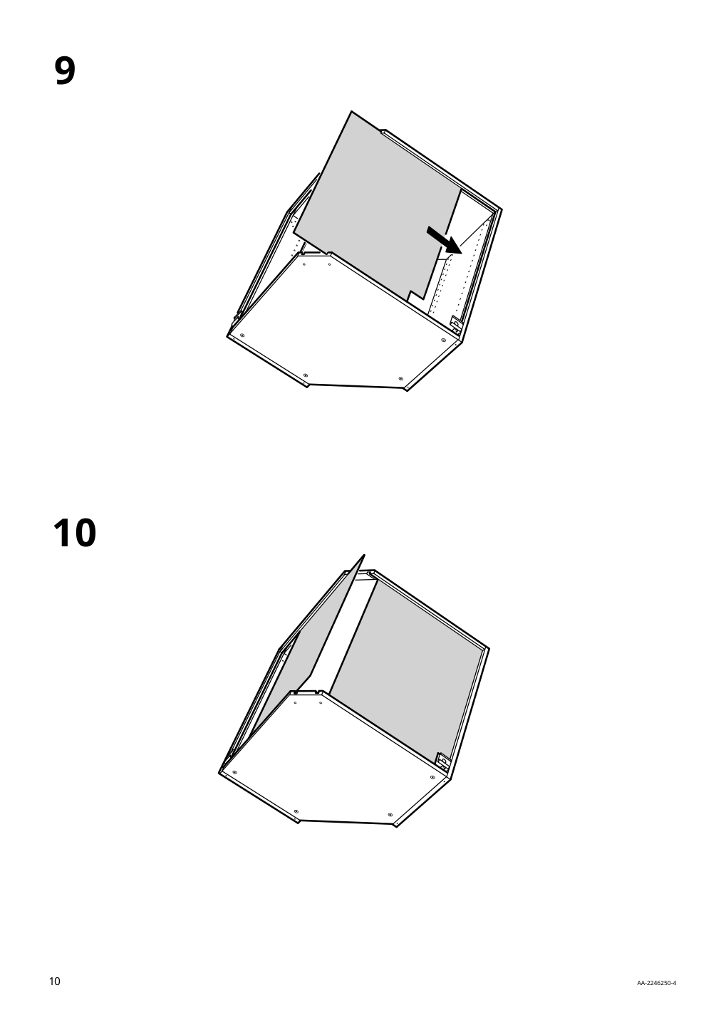 Assembly instructions for IKEA Sektion corner wall cabinet frame white | Page 10 - IKEA SEKTION corner wall cabinet with carousel 194.010.50