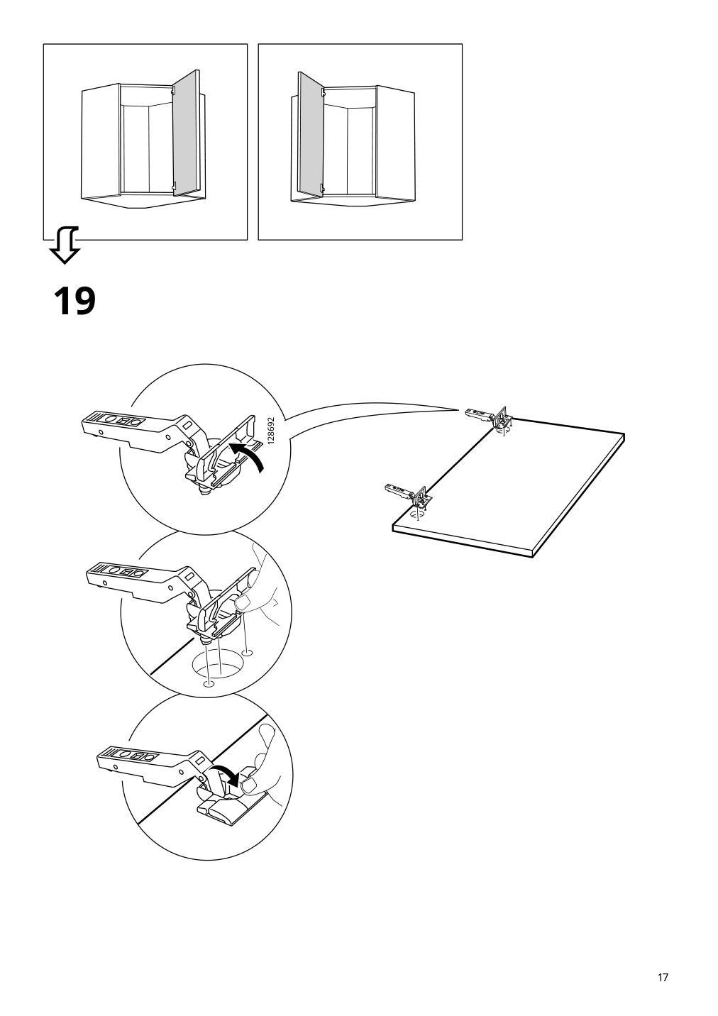 Assembly instructions for IKEA Sektion corner wall cabinet frame white | Page 17 - IKEA SEKTION corner wall cabinet with carousel 194.010.50