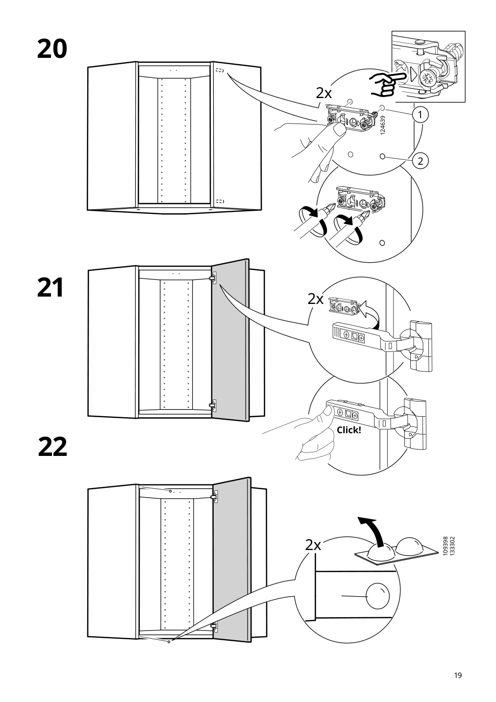 Assembly instructions for IKEA Sektion corner wall cabinet frame white | Page 19 - IKEA SEKTION corner wall cabinet with carousel 793.191.42