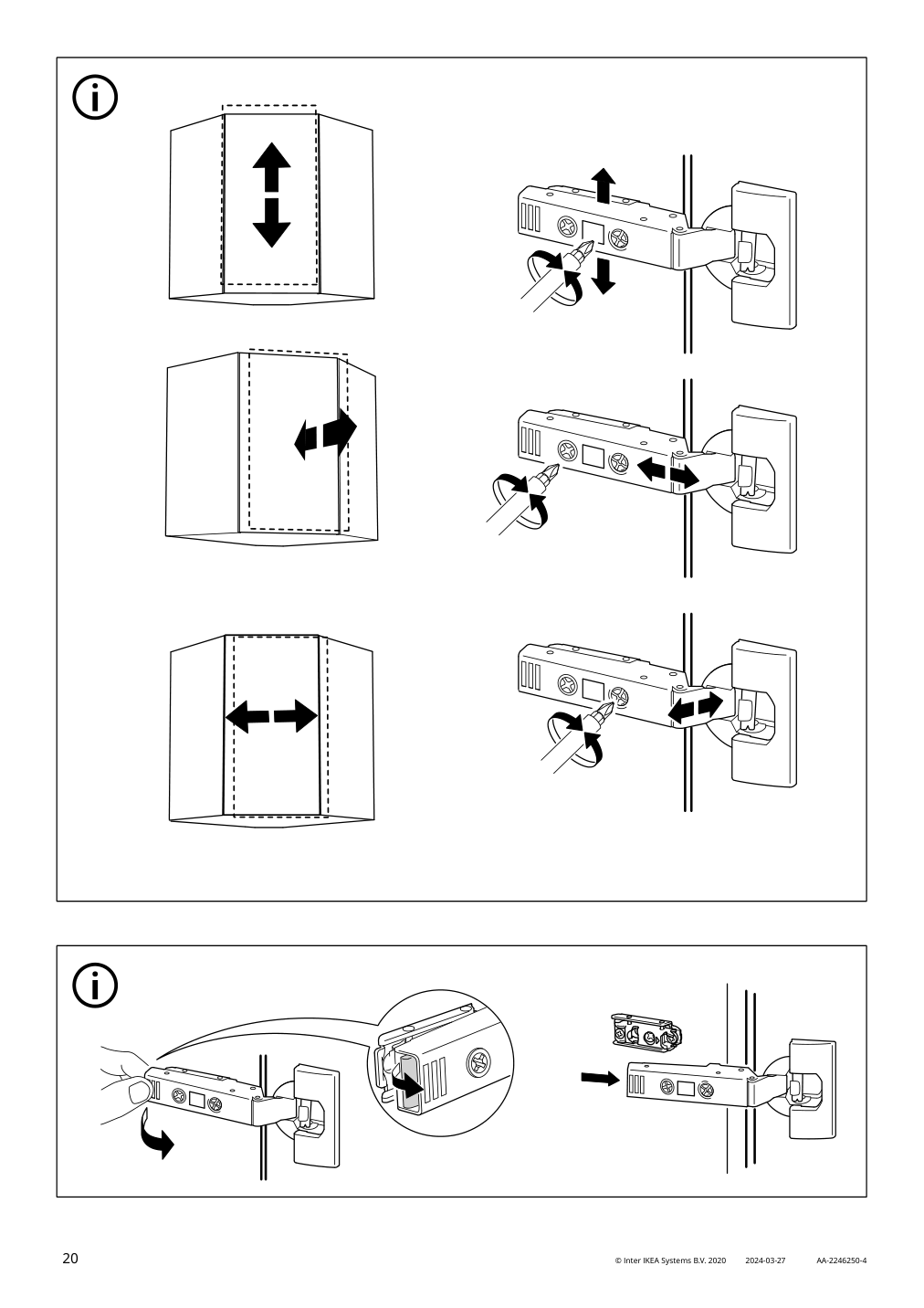 Assembly instructions for IKEA Sektion corner wall cabinet frame white | Page 20 - IKEA SEKTION corner wall cabinet with carousel 793.191.42