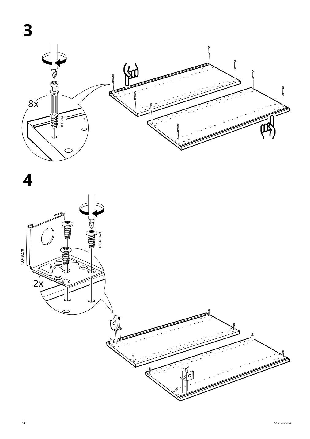 Assembly instructions for IKEA Sektion corner wall cabinet frame white | Page 6 - IKEA SEKTION corner wall cabinet with carousel 194.010.50