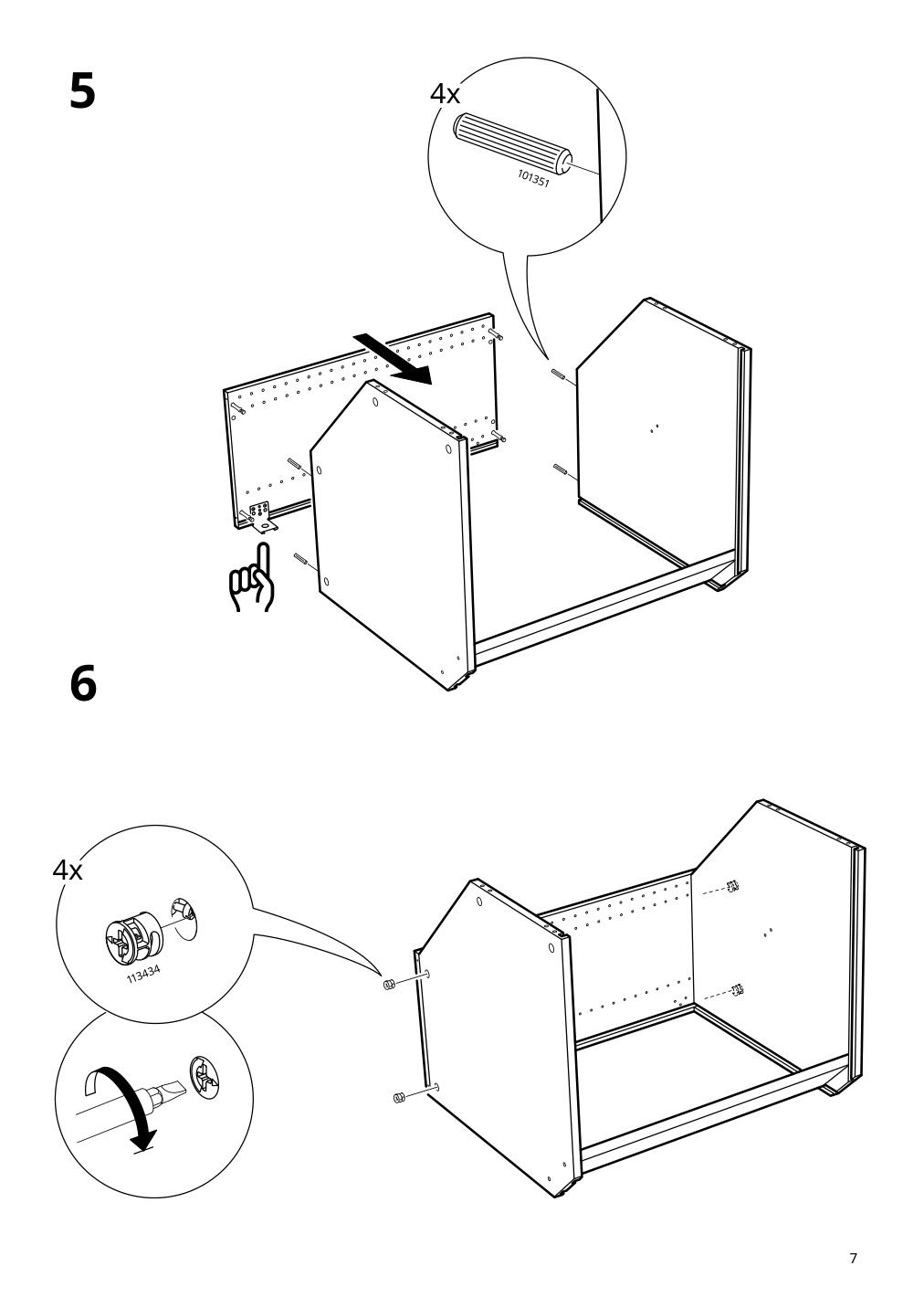 Assembly instructions for IKEA Sektion corner wall cabinet frame white | Page 7 - IKEA SEKTION corner wall cabinet with carousel 793.191.42