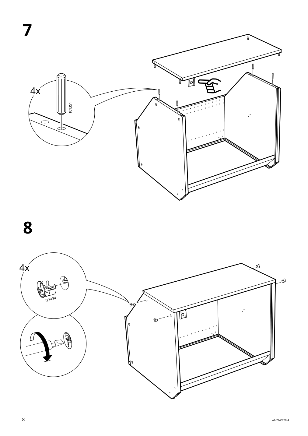 Assembly instructions for IKEA Sektion corner wall cabinet frame white | Page 8 - IKEA SEKTION corner wall cabinet with carousel 793.191.42