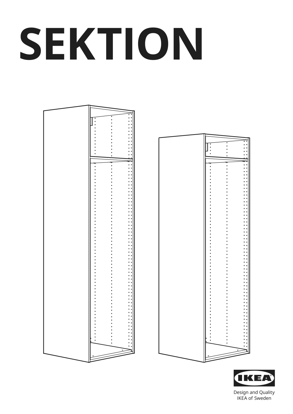 Assembly instructions for IKEA Sektion high cabinet for fridge freezer white | Page 1 - IKEA SEKTION high cabinet for fridge/freezer 095.482.03