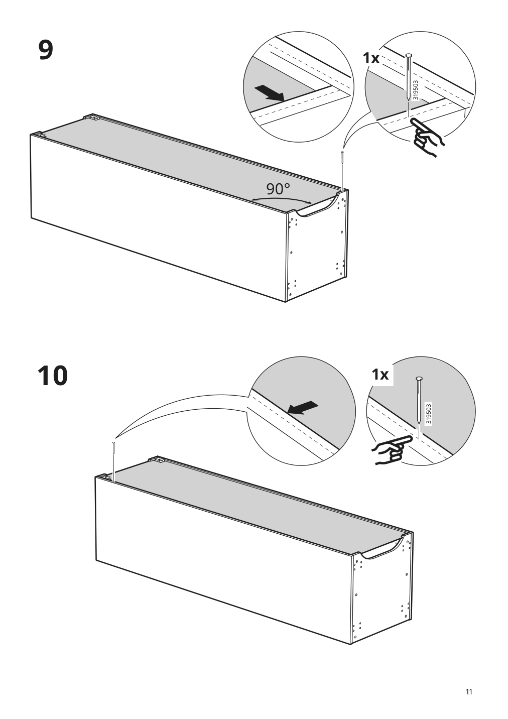 Assembly instructions for IKEA Sektion high cabinet for fridge freezer white | Page 11 - IKEA SEKTION high cabinet for fridge/freezer 095.482.03