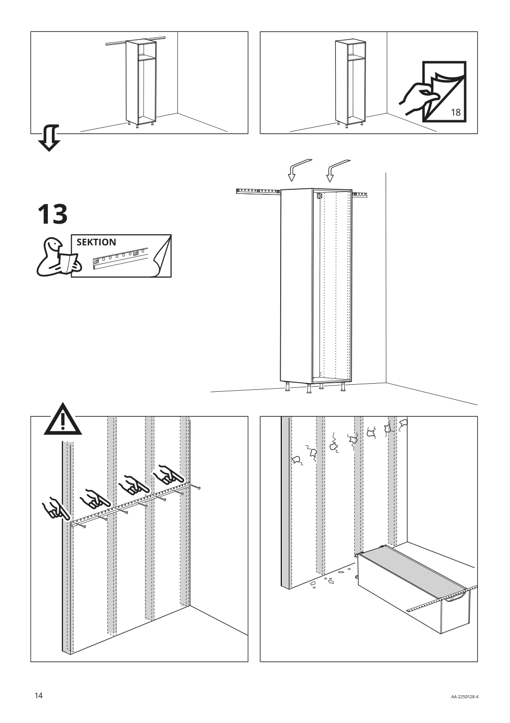 Assembly instructions for IKEA Sektion high cabinet for fridge freezer white | Page 14 - IKEA SEKTION high cabinet for fridge/freezer 095.482.03