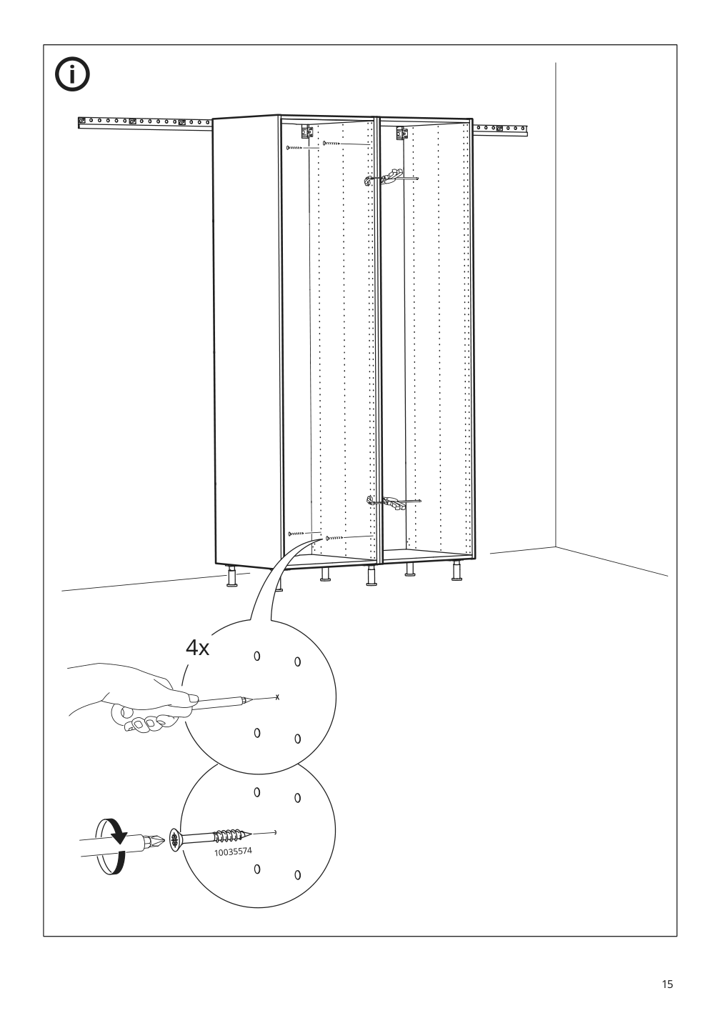 Assembly instructions for IKEA Sektion high cabinet for fridge freezer white | Page 15 - IKEA SEKTION high cabinet for fridge/freezer 095.482.03