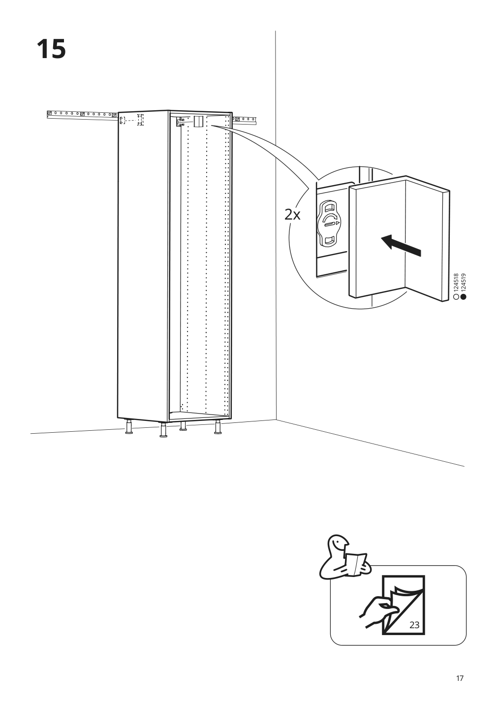 Assembly instructions for IKEA Sektion high cabinet for fridge freezer white | Page 17 - IKEA SEKTION high cabinet for fridge/freezer 095.482.03