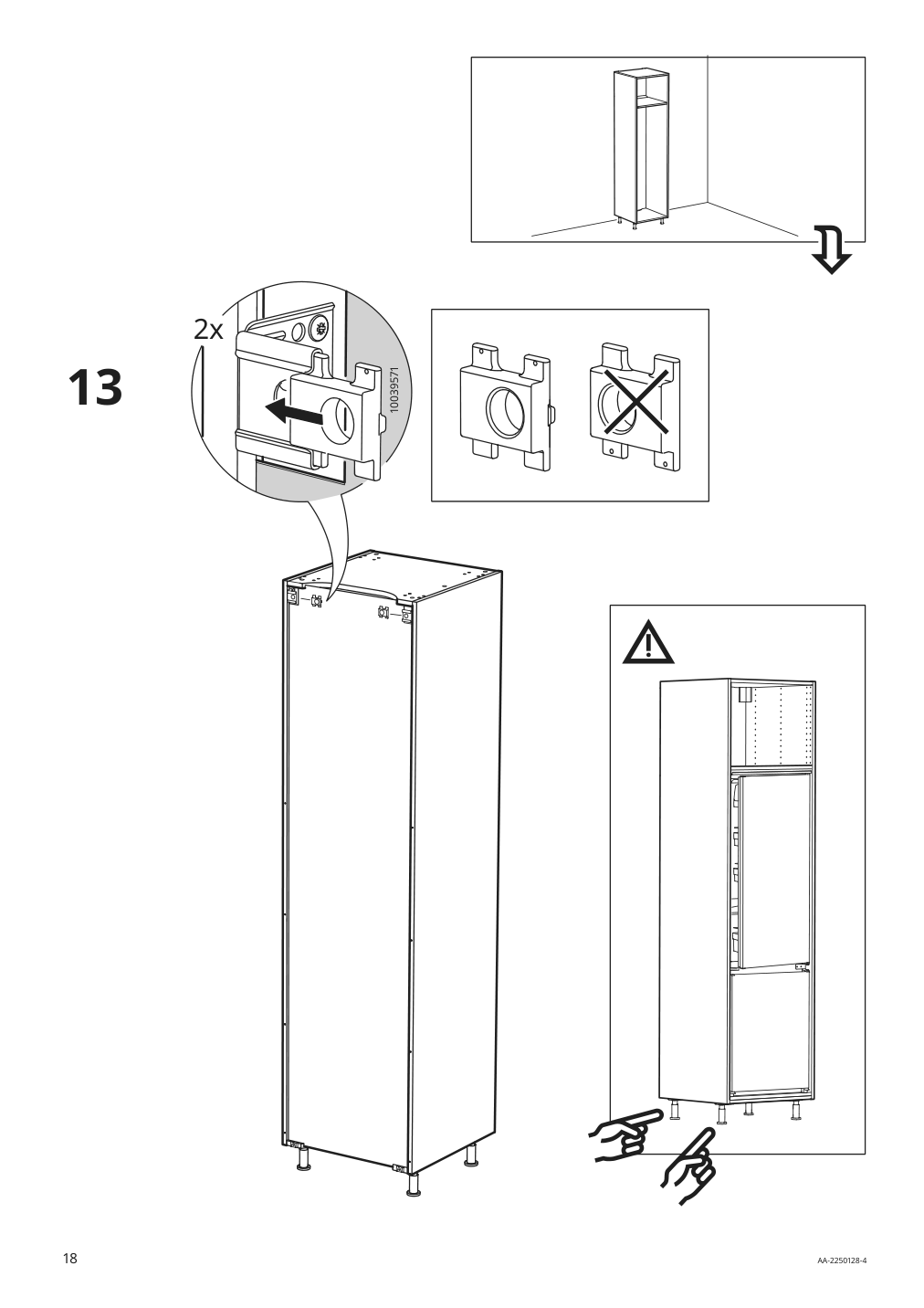 Assembly instructions for IKEA Sektion high cabinet for fridge freezer white | Page 18 - IKEA SEKTION high cabinet for fridge/freezer 095.482.03