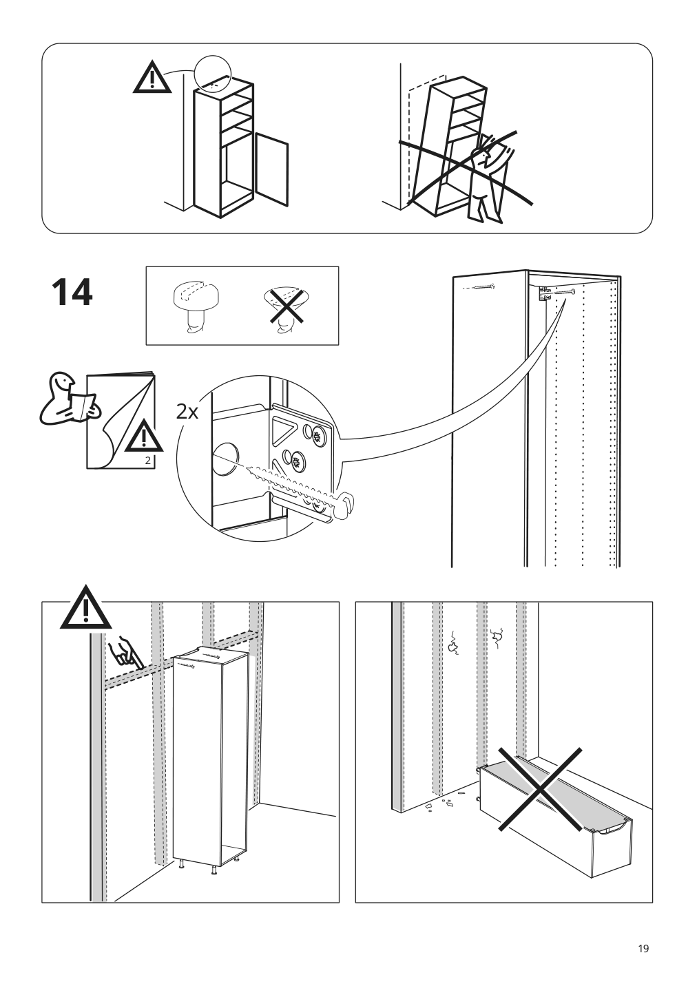 Assembly instructions for IKEA Sektion high cabinet for fridge freezer white | Page 19 - IKEA SEKTION high cabinet for fridge/freezer 095.482.03