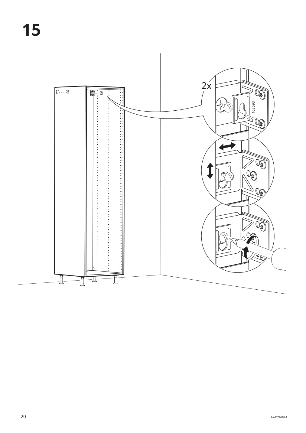 Assembly instructions for IKEA Sektion high cabinet for fridge freezer white | Page 20 - IKEA SEKTION high cabinet for fridge/freezer 095.482.03