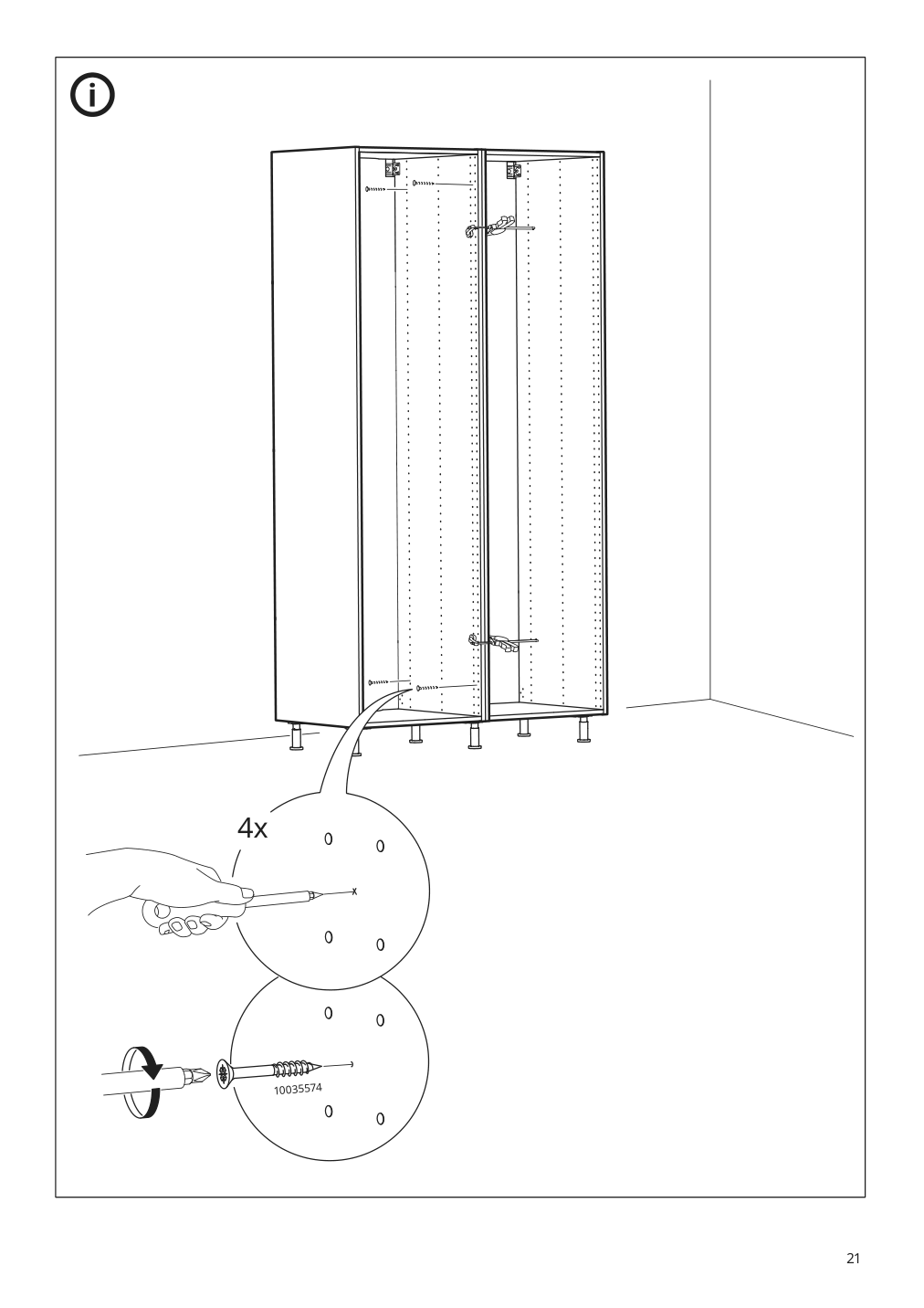 Assembly instructions for IKEA Sektion high cabinet for fridge freezer white | Page 21 - IKEA SEKTION high cabinet for fridge/freezer 095.482.03