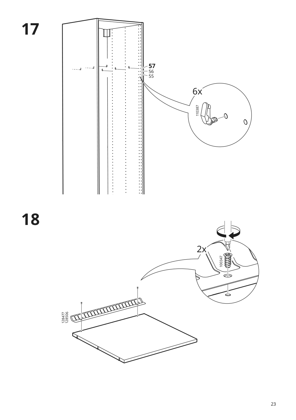 Assembly instructions for IKEA Sektion high cabinet for fridge freezer white | Page 23 - IKEA SEKTION high cabinet for fridge/freezer 095.482.03