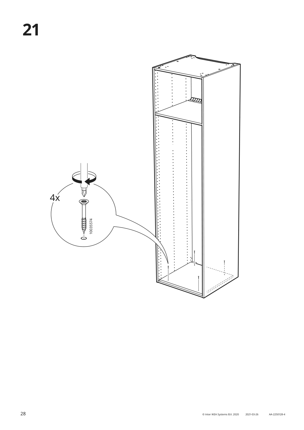 Assembly instructions for IKEA Sektion high cabinet for fridge freezer white | Page 28 - IKEA SEKTION high cabinet for fridge/freezer 095.482.03