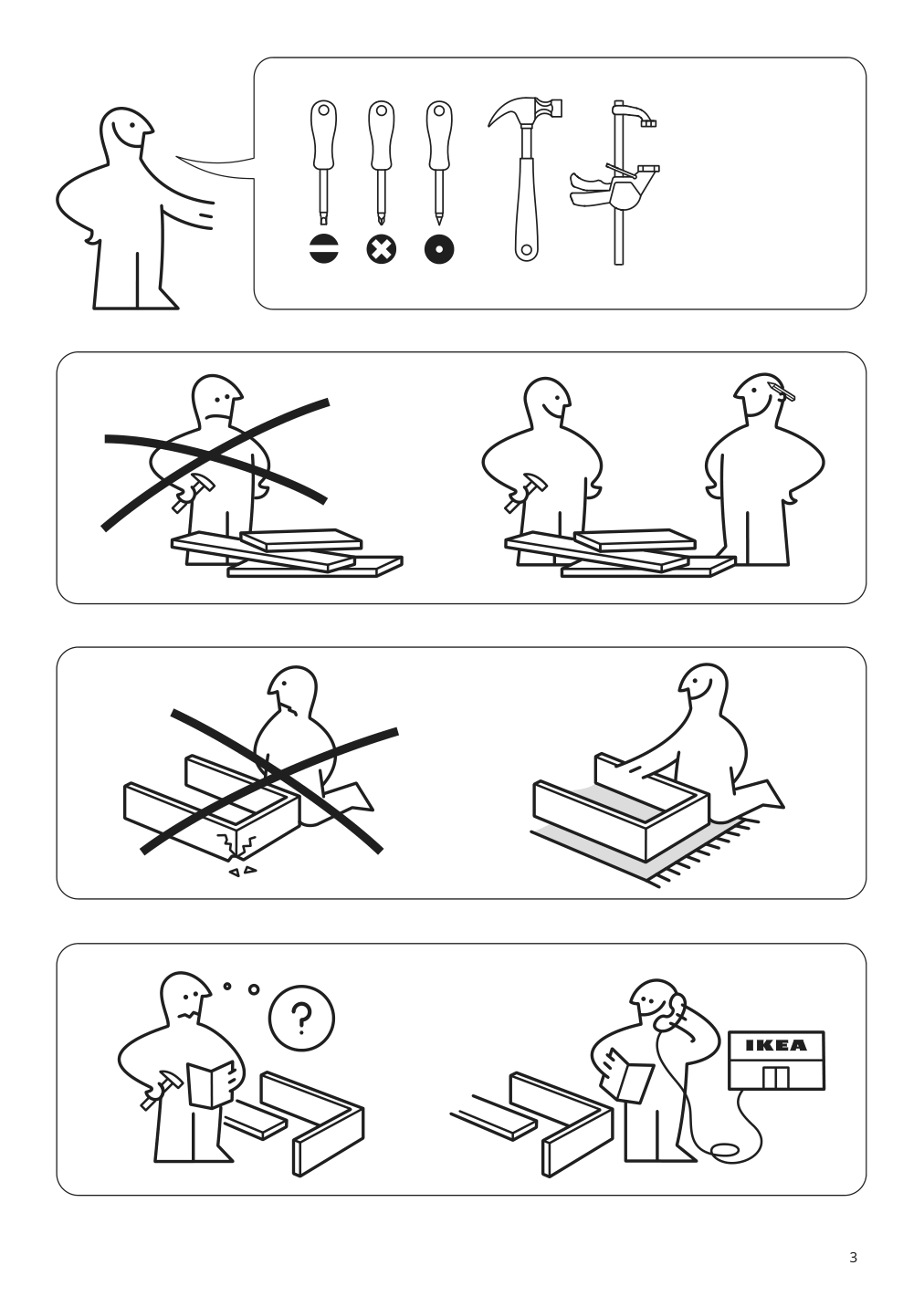 Assembly instructions for IKEA Sektion high cabinet for fridge freezer white | Page 3 - IKEA SEKTION high cabinet for fridge/freezer 095.482.03