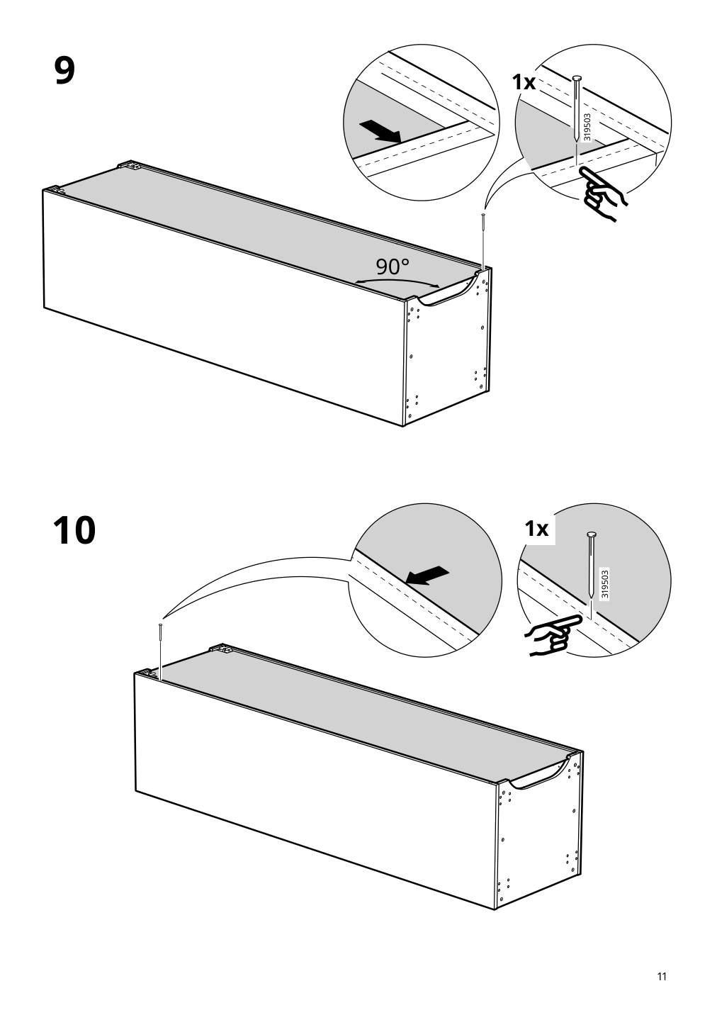 Assembly instructions for IKEA Sektion high cabinet for fridge freezer white | Page 11 - IKEA SEKTION high cabinet for fridge/freezer 095.481.61