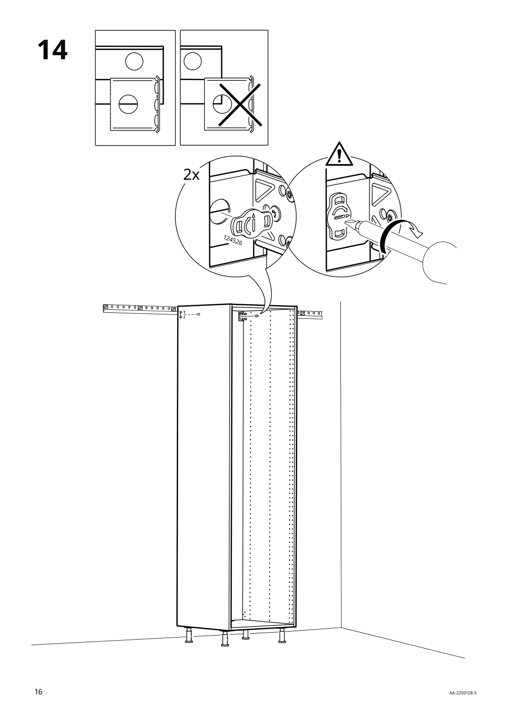 Assembly instructions for IKEA Sektion high cabinet for fridge freezer white | Page 16 - IKEA SEKTION high cabinet for fridge/freezer 095.481.61