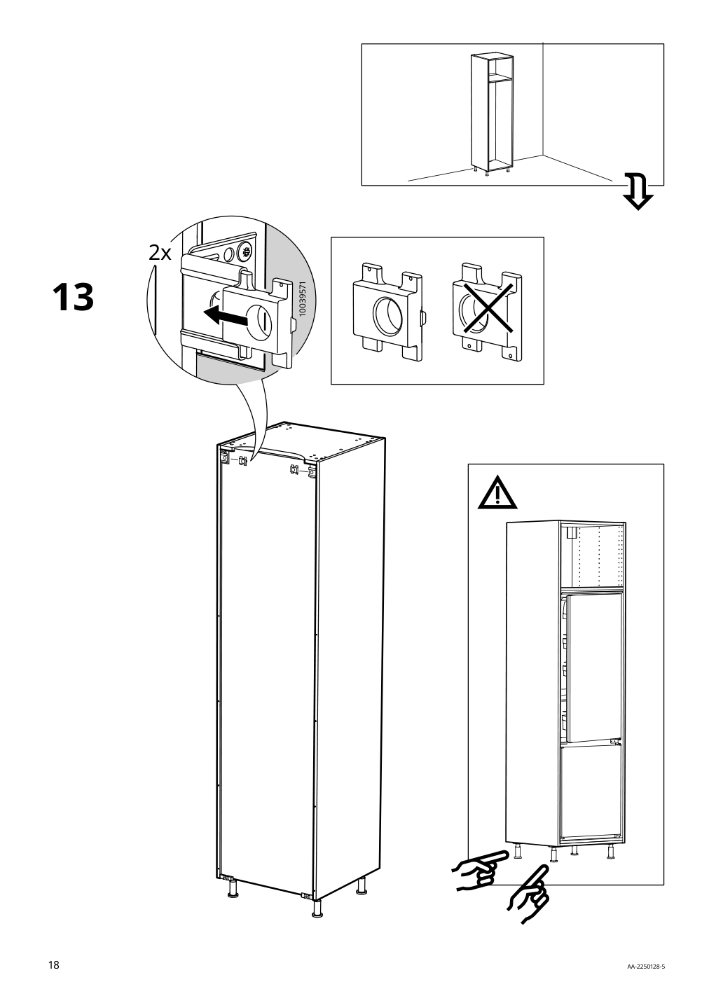 Assembly instructions for IKEA Sektion high cabinet for fridge freezer white | Page 18 - IKEA SEKTION high cabinet for fridge/freezer 095.481.61