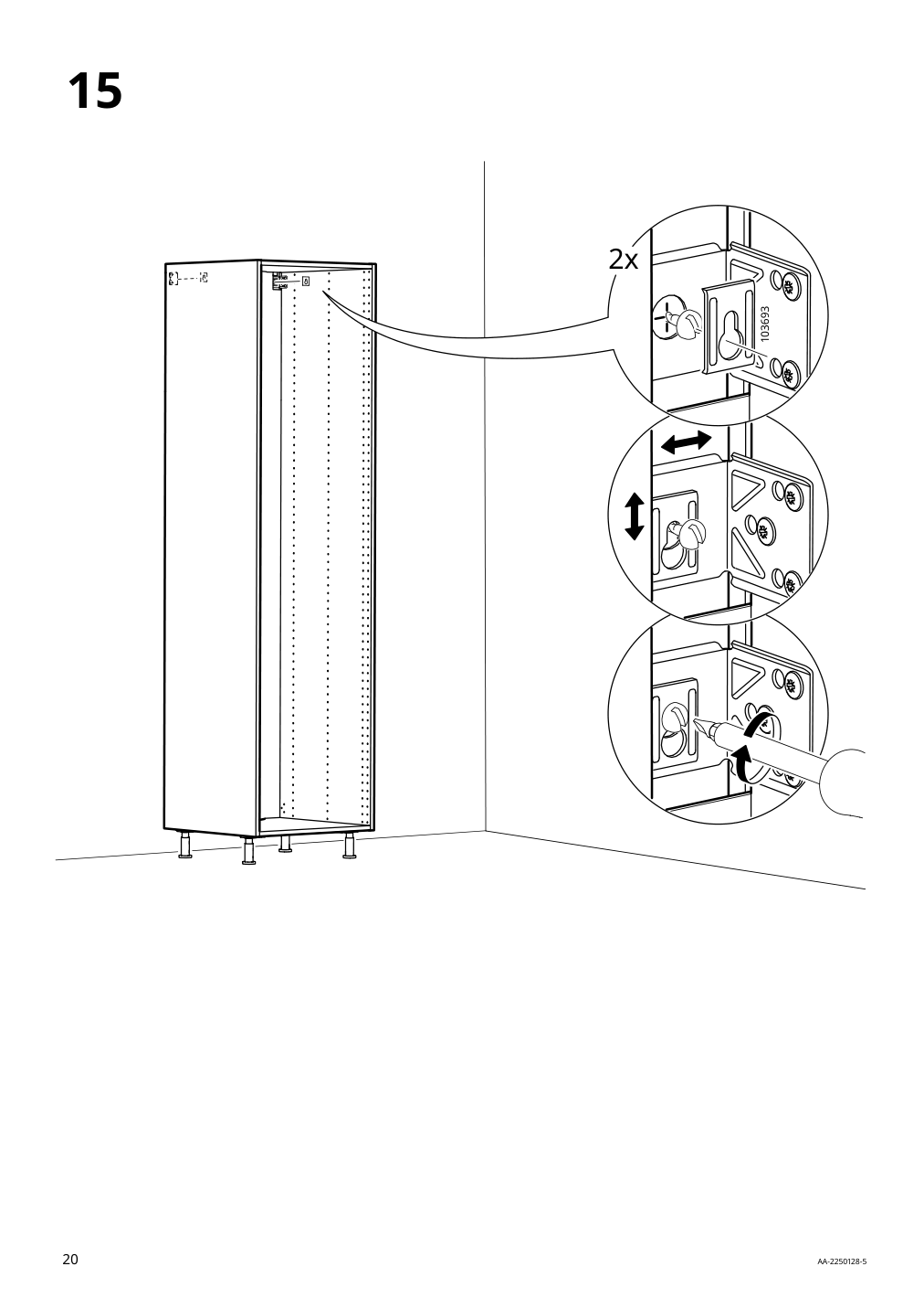 Assembly instructions for IKEA Sektion high cabinet for fridge freezer white | Page 20 - IKEA SEKTION high cabinet for fridge/freezer 095.481.61