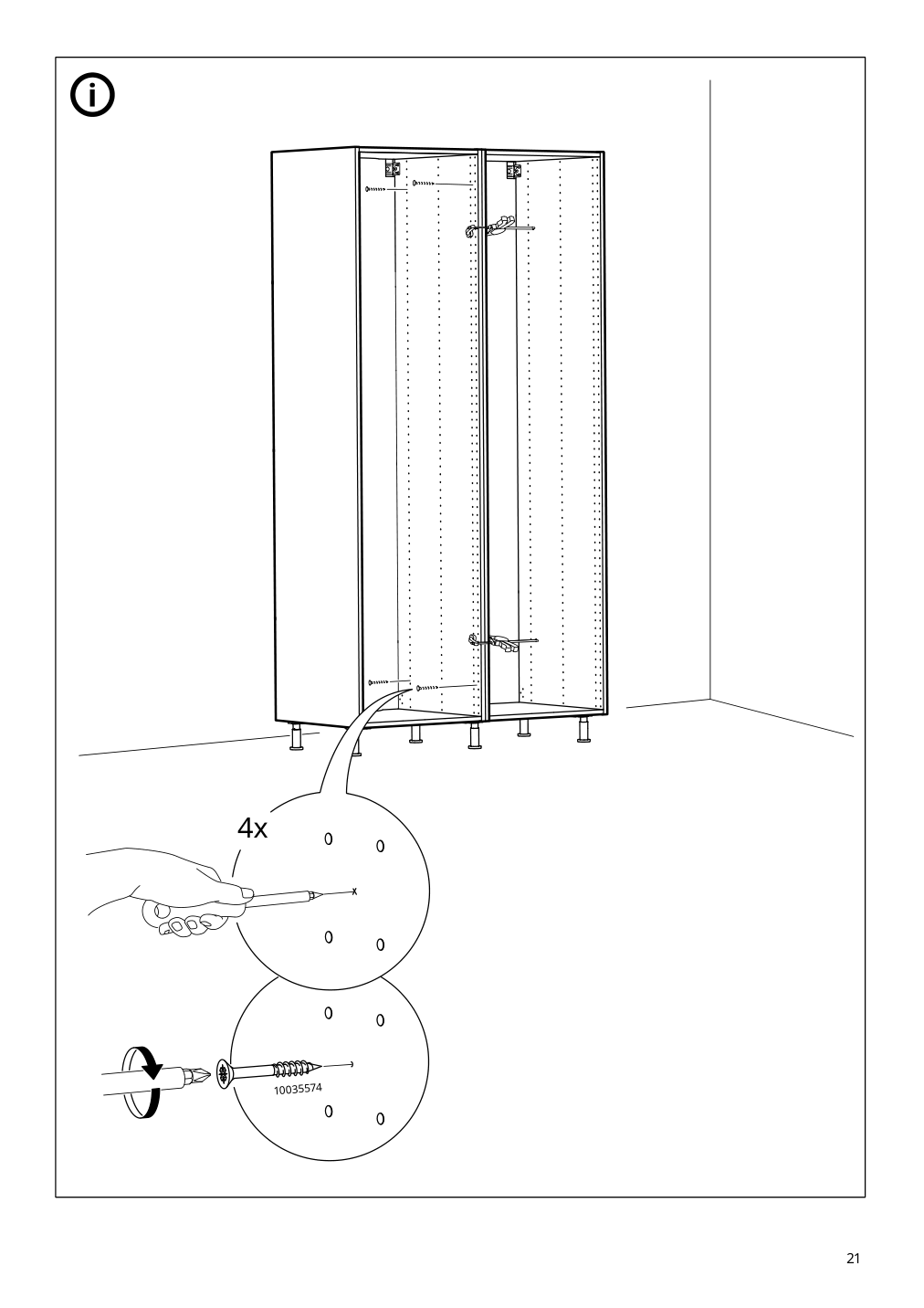 Assembly instructions for IKEA Sektion high cabinet for fridge freezer white | Page 21 - IKEA SEKTION high cabinet for fridge/freezer 095.481.61