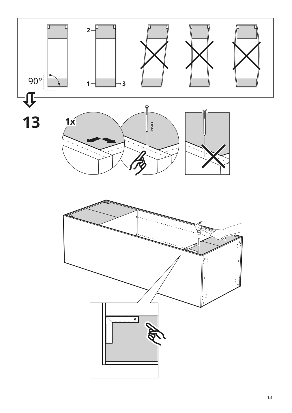 Assembly instructions for IKEA Sektion high cabinet frame white | Page 13 - IKEA SEKTION high cab w 2drs/2 fronts/4 drawers 093.953.80