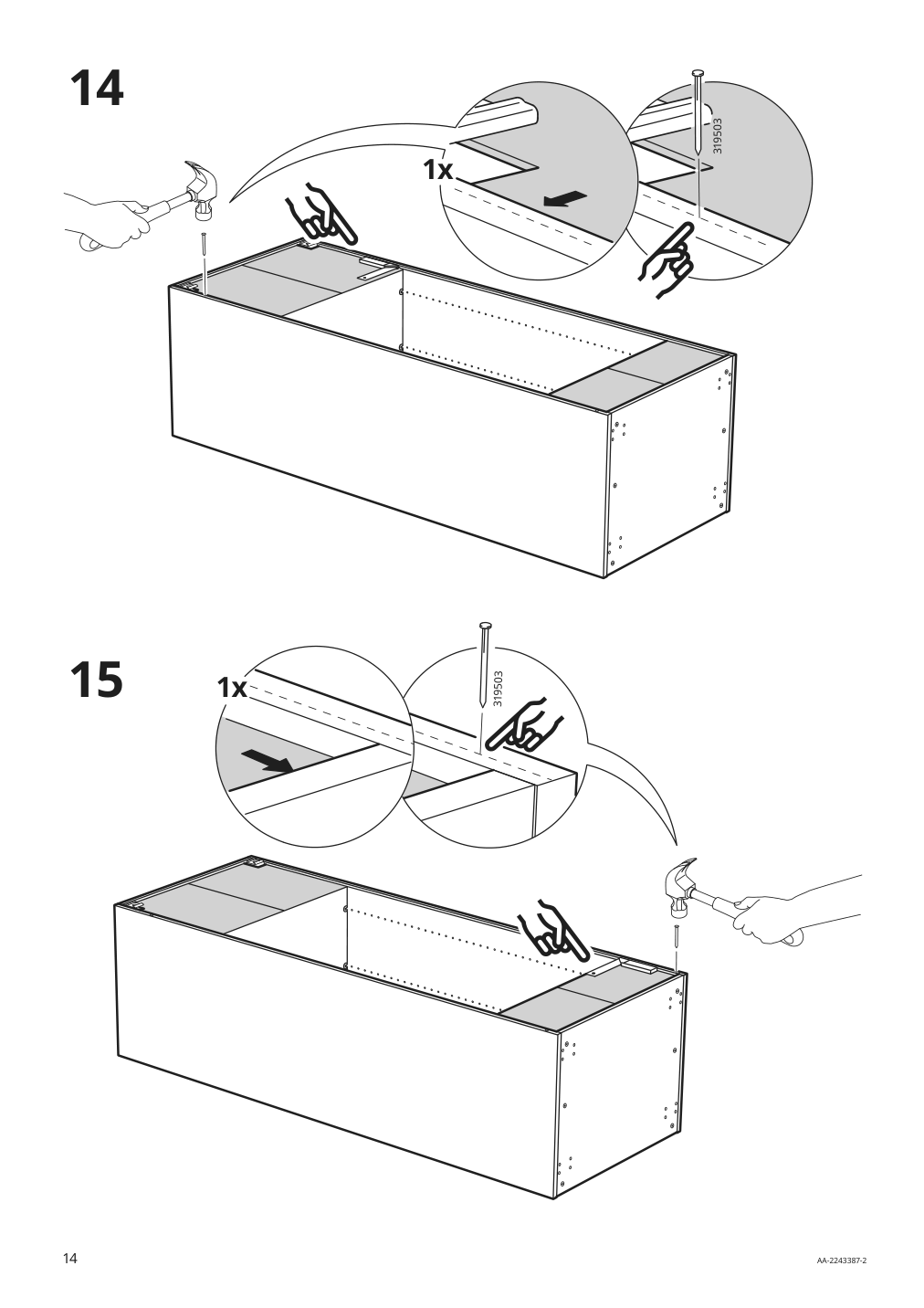 Assembly instructions for IKEA Sektion high cabinet frame white | Page 14 - IKEA SEKTION / MAXIMERA hi cb f oven/micro w drawer/2 doors 394.698.07