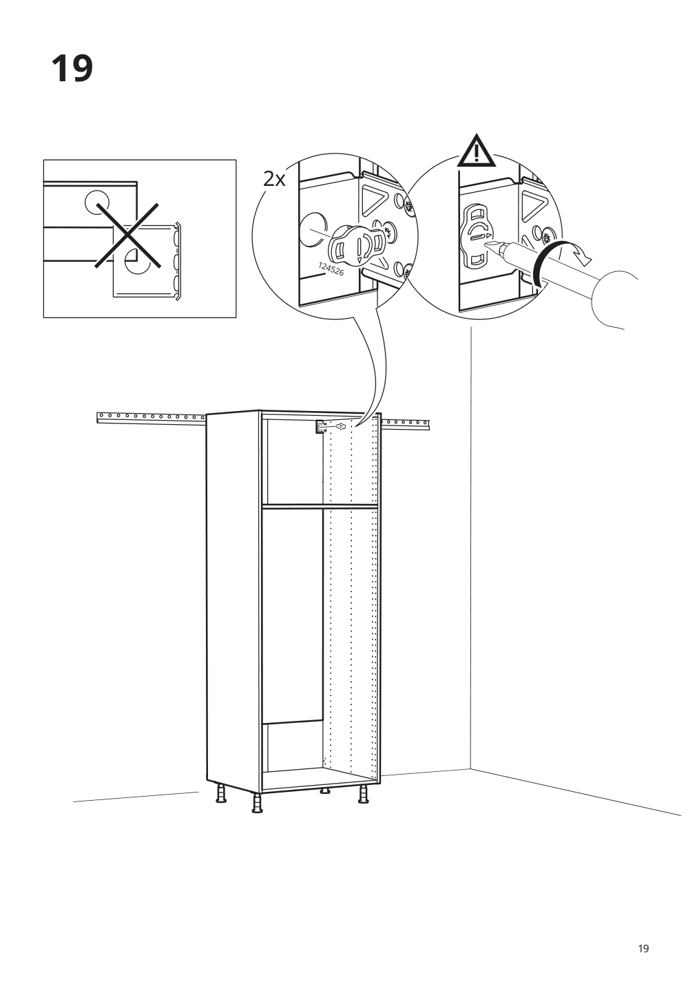 Assembly instructions for IKEA Sektion high cabinet frame white | Page 19 - IKEA SEKTION high cab w 2 drs/3 fronts/5 drawers 593.954.48