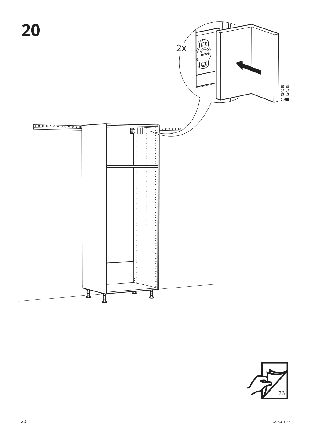 Assembly instructions for IKEA Sektion high cabinet frame white | Page 20 - IKEA SEKTION high cab w 2drs/2 fronts/4 drawers 093.953.80