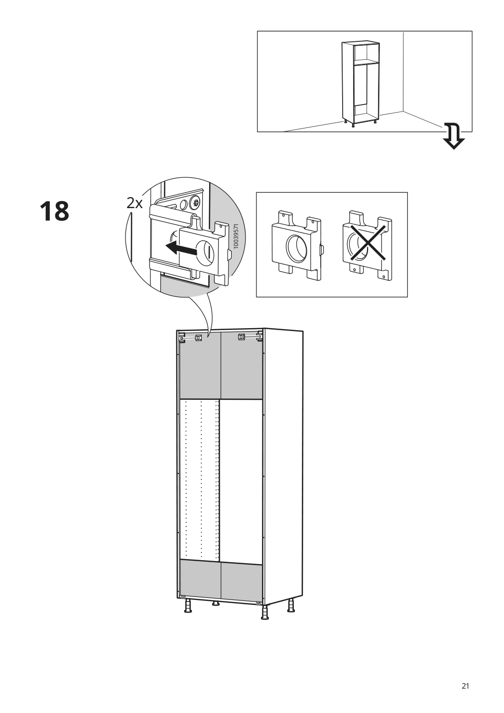 Assembly instructions for IKEA Sektion high cabinet frame white | Page 21 - IKEA SEKTION / MAXIMERA high cab f oven w 3 drawers/2 doors 795.720.44